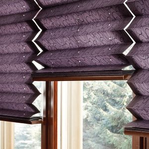 purple color Pleated shades for outside of homes